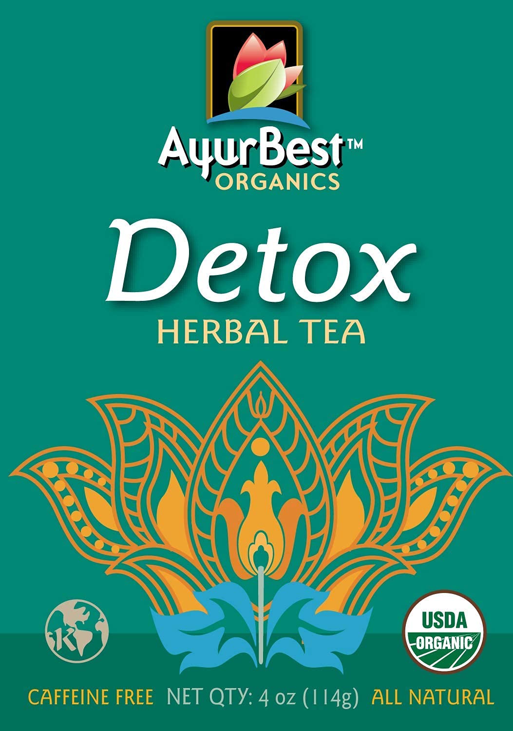 AyurBest Detox Herbal Tea USDA Certified Organic, Net Wt. 4 oz (114g), Loose Tea with Raw Dandelion, Echinacea & Tulsi for Healthy immune function