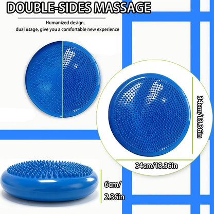 Wobble Cushion Balance Disc, Wiggle Seat for Sensory Youth & Adults, Balance Disk with Inflation Pump for Fitness, Core Strength, Physical Therapy, Posture Improvement