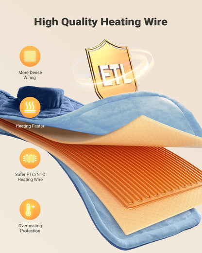 iDOO Heating Pad for Neck and Shoulders and Back for Pain Relief, Fathers Day Dad Gifts for Men, FSA Eligible Items & HSA Store, Large 24"x33" Weighted Electric Heat Pads for Back Gray