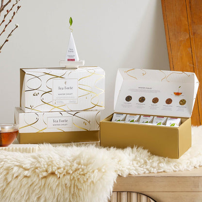 Tea Forte Premium Presentation Box Gift Set Sampler, 20 Count, Assorted Blends Individually Wrapped Handcrafted Pyramid Infuser Bags, Frank Lloyd Wright