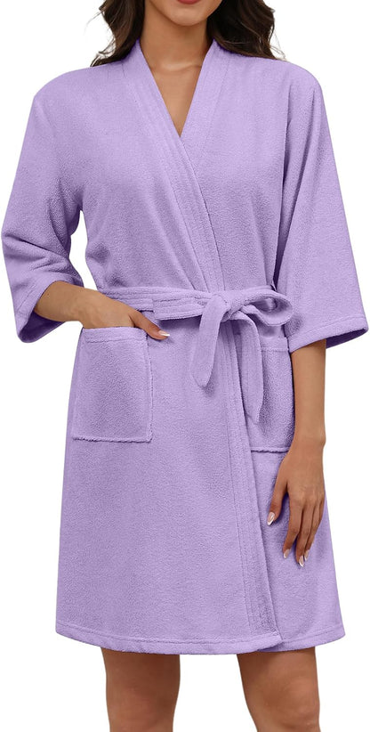 Ekouaer Towel Robe for Women Terry Cloth Robes for Women Absorbent Bathrobe
