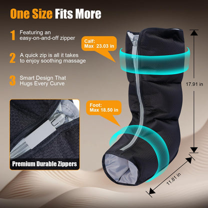 Leg Compression Massager for Circulation, Calf and Foot Massager with Heat, Compression Boots for Sore Muscle Relaxation, 6 Modes 12 Intensities 3 Timers, Gifts for Fathers Men and Women