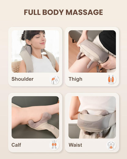 Heycool Cordless Neck Massager with Heat, FSA Eligible HSA 4D Deep Kneading Neck Shoulder Massager for Pain, Shiatsu Back Massager for Shoulder, Gifts for Mom Dad Gifts for Women, Men