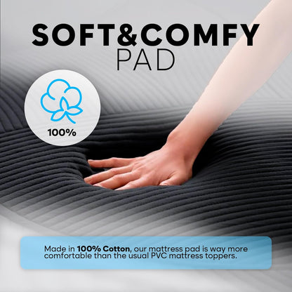 Adamson B10 Midnight Bed Cooling System - Twin 75” L x 39” W - New - 100% Cotton Mattress Cooling Bed Pad for Night Sweats - Ideal for Hot Sleepers - 5-Year Assurance