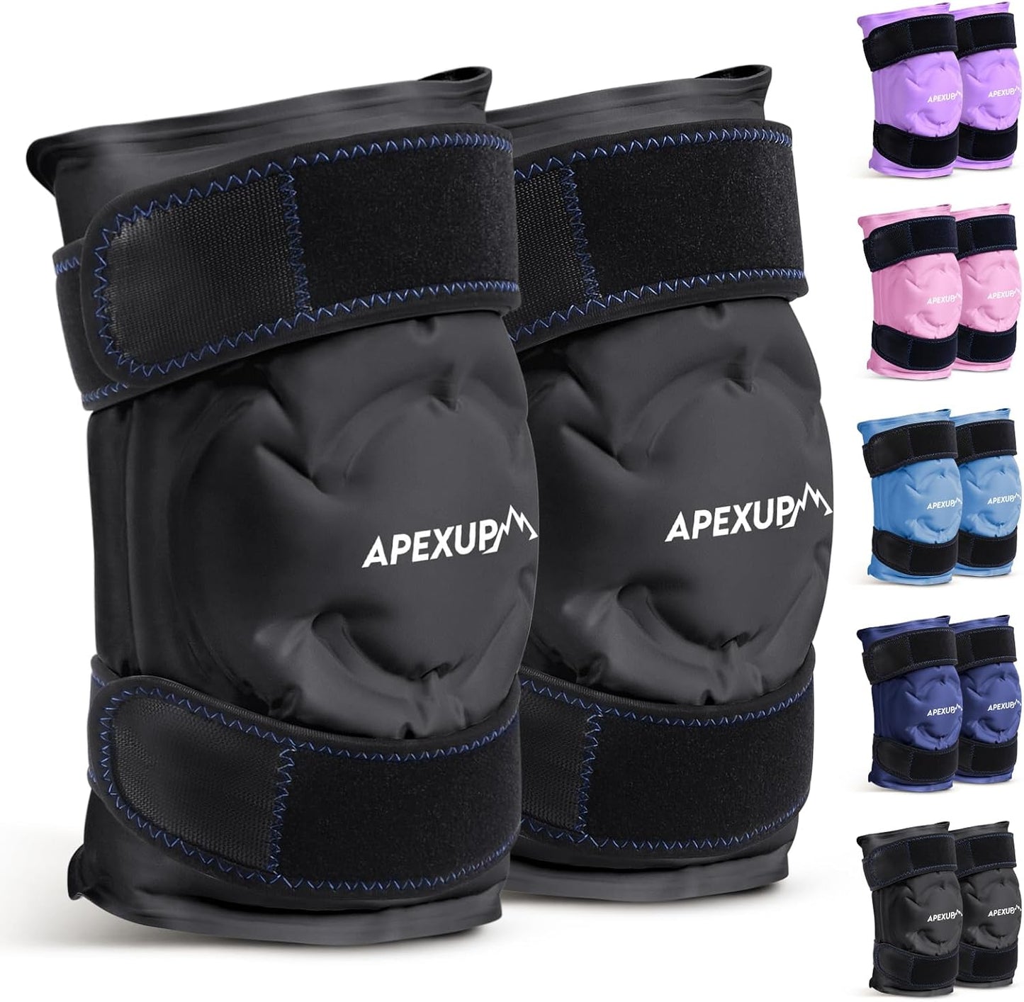 APEXUP Ice Pack for Knee Pain Relief, Large Reusable Wrap After Surgery, Flexible Gel Cold Pack for Injuries, Pain Relief for Back, Shoulder, Elbow, Ankle and Leg (Blue, L, 1PK)