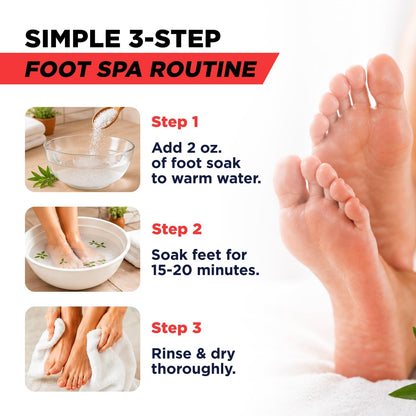 FOOT CURE Tea Tree Oil Foot Soak with Epsom Salt - Best Toenail Fungus Treatment, Athletes Foot & Softens Calluses - Soothes Sore & Tired Feet, Fungal Toe, Foot Odor Scent, Spa Pedicure (Pack of 2)