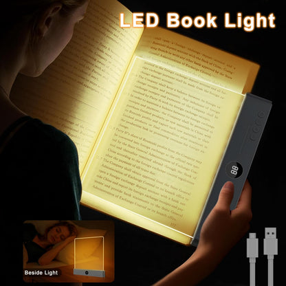XL LED Flat Book Light for Reading at Night in Bed, Matte Pink