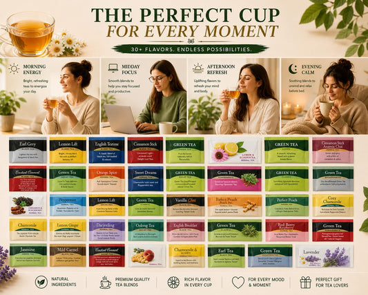 Generic Perfect Tea 48 Variety Pack Sampler Assorted Tea Bags | Black, Green, Decaf & Herbal Teas | Tea Gift Set, Office Breakroom (24)