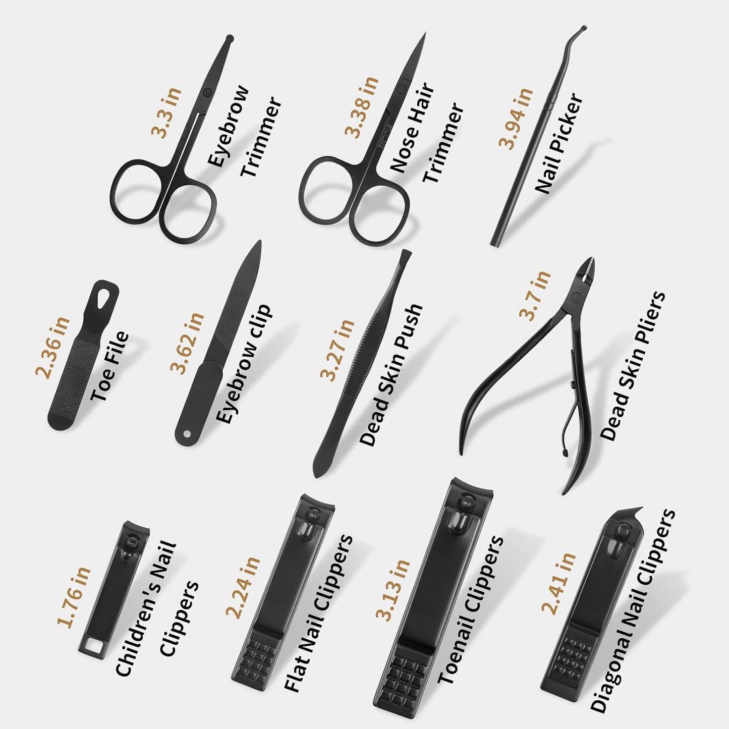 MINKINH Manicure Set Professional Nail Clipper Kit-26 Pieces Stainless Steel Manicure Kit,Nail Care Tools with Luxurious Travel Case (Brown)