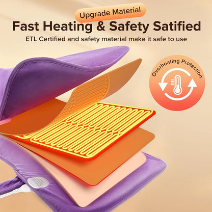 Electric Heating Pad for Neck Back Shoulder Pain Relief, 25"x37" Large Full Body Weighted Heated Pad for Menstrual Cramps - 5 Heat Levels/Snug Fit, Birthday Gifts for Women Men Mom Dad Elders
