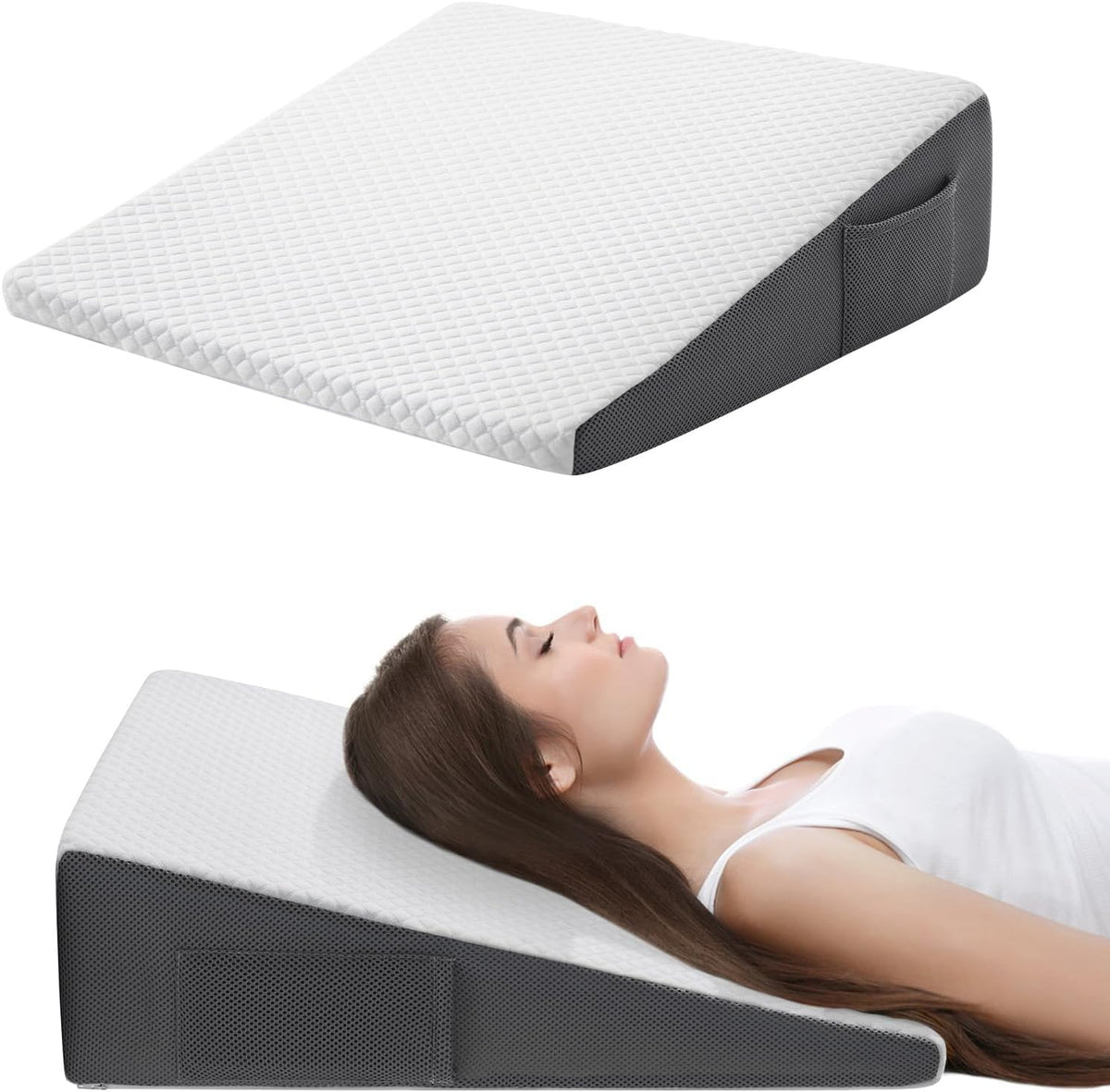Cozymaker 7.5-inch Bed Wedge Pillow for Sleeping Back Support Pain Relief