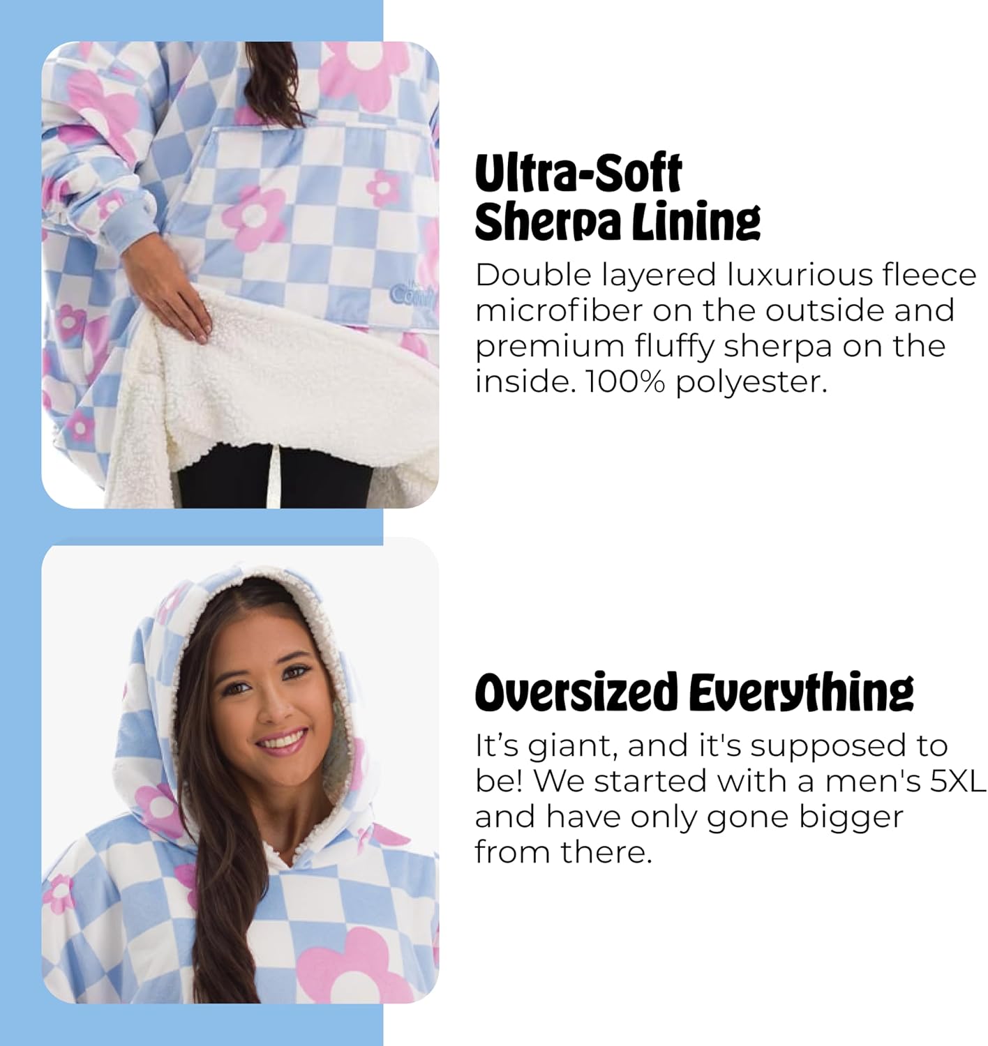 THE COMFY Original | From Shark Tank | Patented | Oversized Sherpa Wearable Blanket Hoodie| Gift for Women & Men | One Size