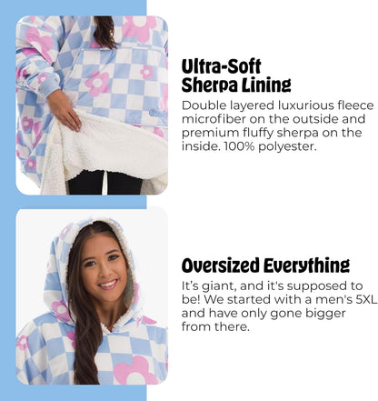 THE COMFY Original | From Shark Tank | Patented | Oversized Sherpa Wearable Blanket Hoodie| Gift for Women & Men | One Size
