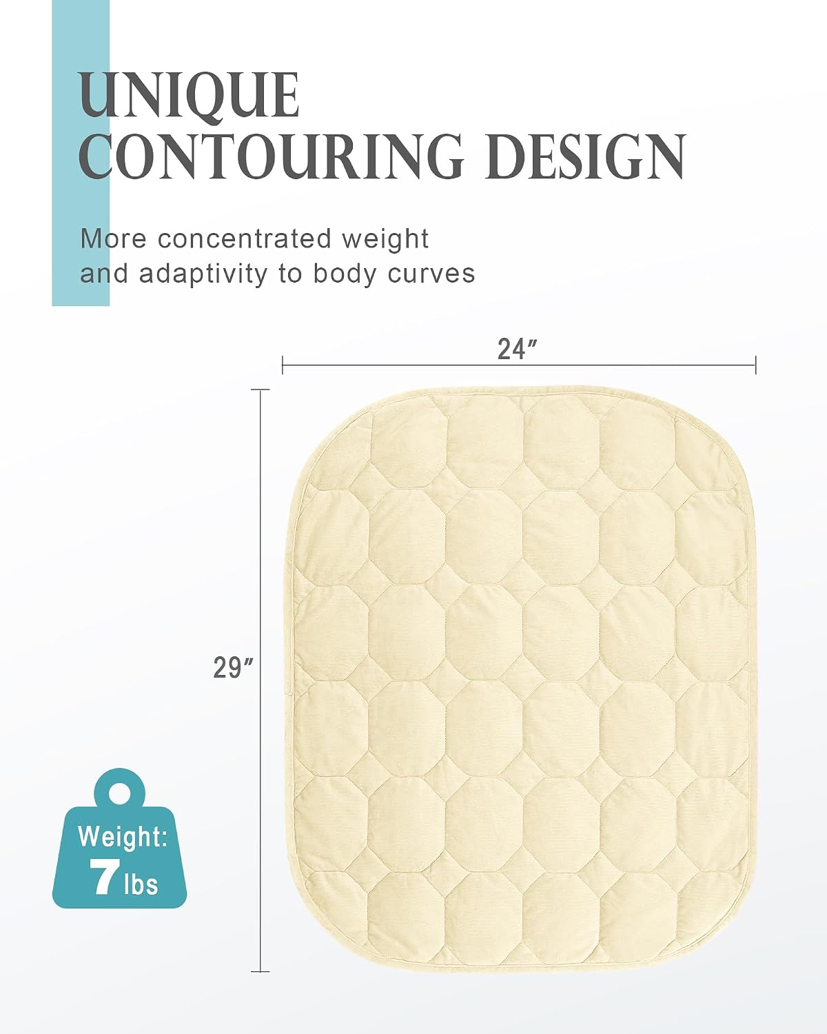 Cottonblue Weighted Lap Blanket 7lbs, Cozy Luxury Crystal Velvet Weighted Blanket for Adults, Small Weighted Blanket for Relaxation, Sleeping, Travel, Grey, 29" x 24"