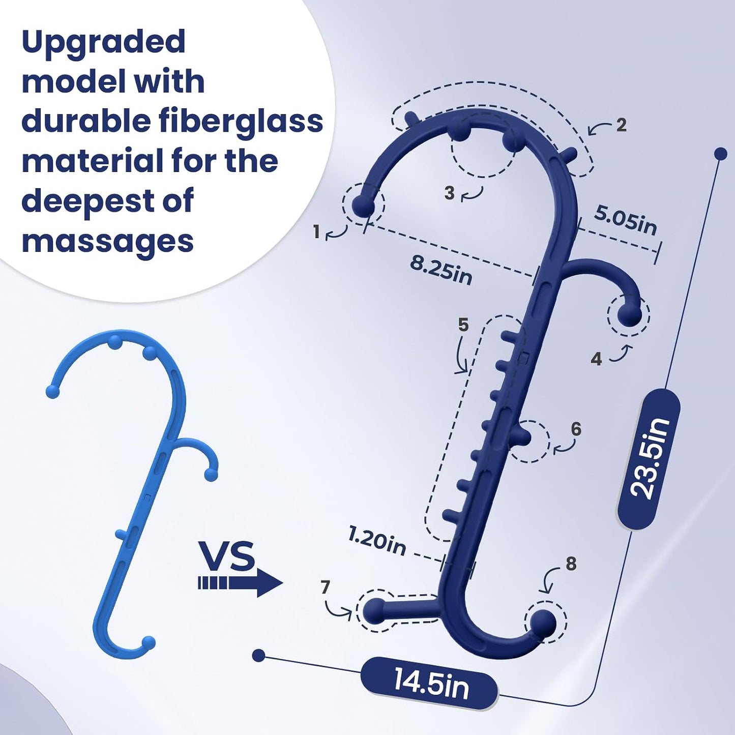 Ranarose Deep Tissue Back & Neck Massager - Back Massager Stick for Pain Relief, Muscle Knot Remover, Trigger Point Massage Tool for Full Body, Shoulders, Legs - Pressure Point Massage Tool (Black)