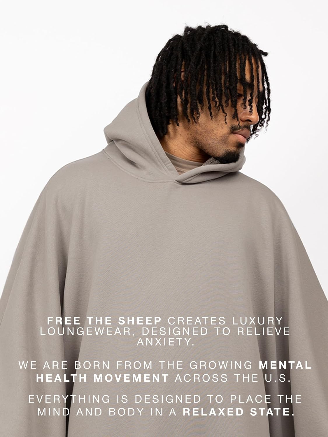 FREE THE SHEEP Eden Hoodie – Oversized Weighted Hoodie Cloak with Ultra-Soft Faux Fur Liner