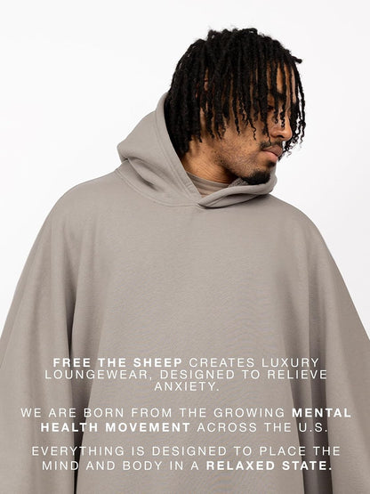 FREE THE SHEEP Eden Hoodie – Oversized Weighted Hoodie Cloak with Ultra-Soft Faux Fur Liner