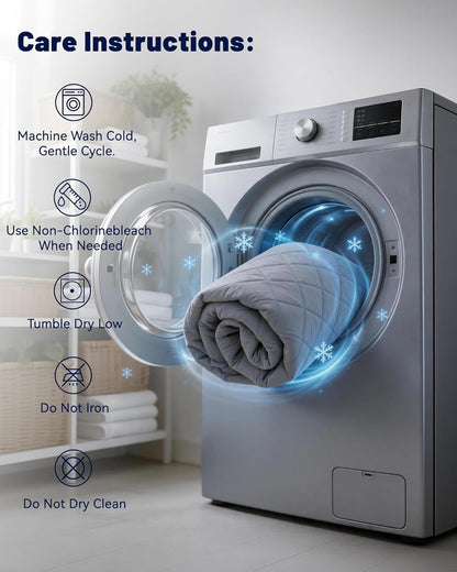 Cooling Mattress Pad for Hot Sleepers Noiseless Mattress Protector Bed Cooling Pad 3X Breathable Mattress Topper Q-Max 0.45 Cool Touch, 3D Mesh Deep Pocket Bed Cooling Cover Grey Full