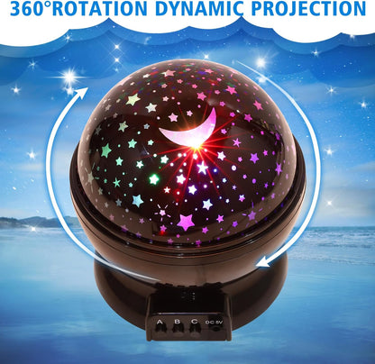 RICTLY Night Light for Kids, Kids Night Light Nebula 360 Degree Rotation - 4 LED Bulbs 12 Light Color Star Projector Changing with USB Cable, Romantic Gifts for Men Women Children