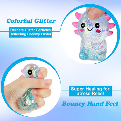 Axolotl Stress Balls for Adults, Squishy Axolotl Figurines Sensory Ball