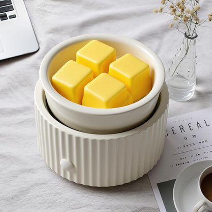 EQUSUPRO Wax Melt Warmer for Scented Wax Melts 3-in-1 Electric Ceramic Candle Wax Warmer Burner Fragrance Wax Melter for Home Office Bedroom Gift & Decor (Leaf)