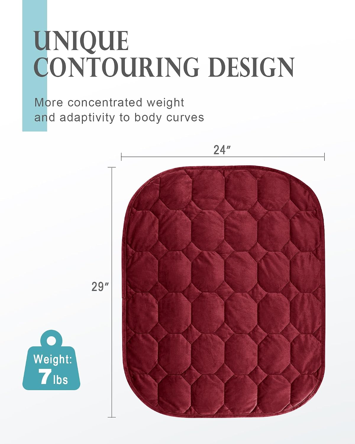 Cottonblue Weighted Lap Blanket 7lbs, Cozy Luxury Crystal Velvet Weighted Blanket for Adults, Small Weighted Blanket for Relaxation, Sleeping, Travel, Grey, 29" x 24"