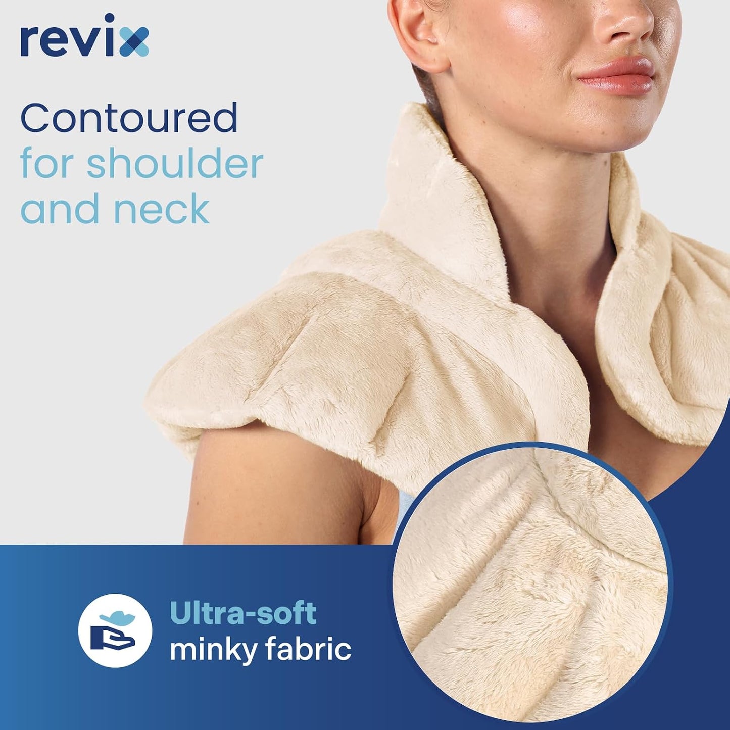 REVIX Microwave Heating Pad for Neck Shoulders and Back with Moist Heat, Weighted Microwavable Heated Neck Wrap Warmer, Scented
