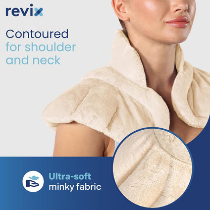 REVIX Microwave Heating Pad for Neck Shoulders and Back with Moist Heat, Weighted Microwavable Heated Neck Wrap Warmer, Scented