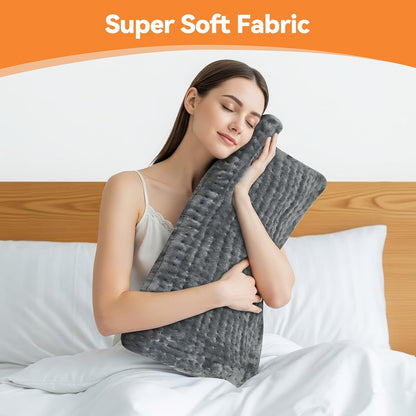 Heating Pad for Back Pain, Electric Heat Pad with 9 Heat Levels & 4 Auto-Off Timers, Portable Heating Pad for Period Cramps, Shoulder, Neck, Machine Washable, Gifts for Women and Men, Grey, 24''×12''