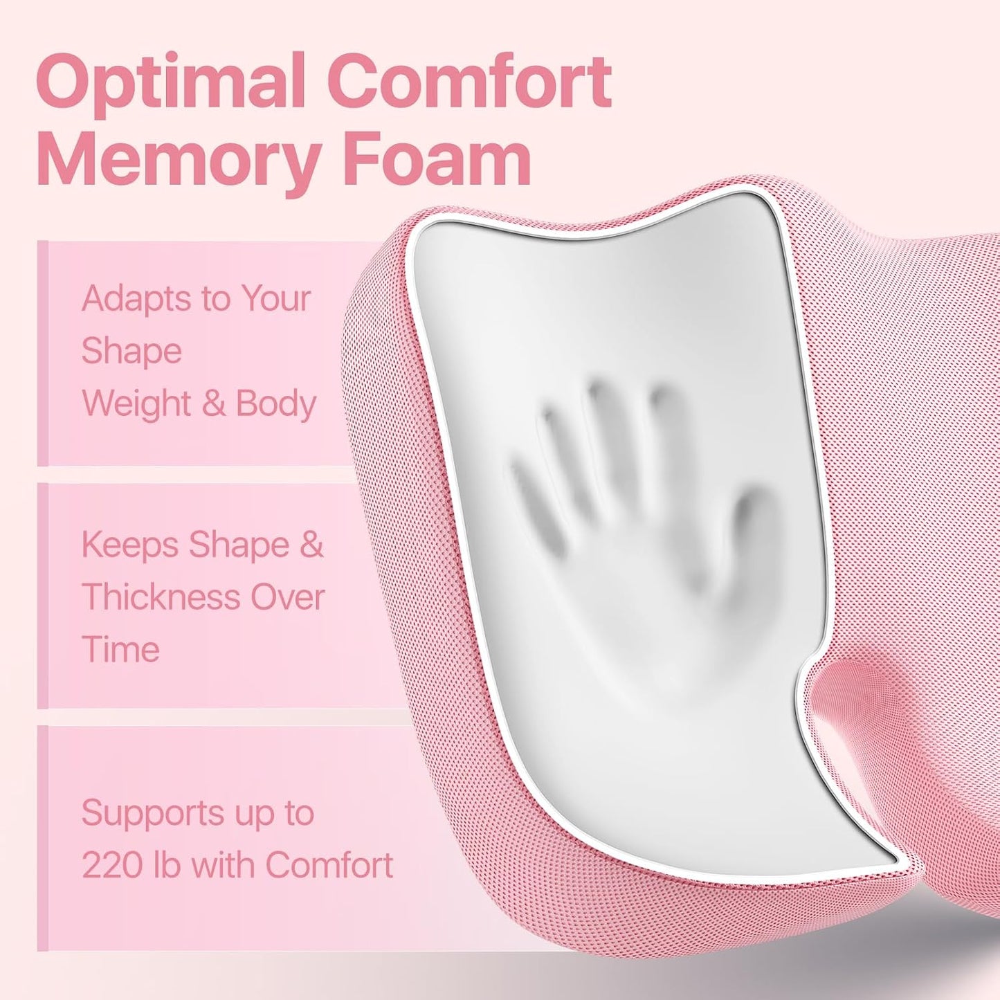 CJACSOC Seat Cushion, Extra Large Memory Foam Cushion for Office Chair Cushions, Ergonomic Cushions Pad Pillow for Pressure Relief Sciatica & Pain Relief for Long Sitting