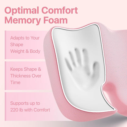 CJACSOC Seat Cushion, Extra Large Memory Foam Cushion for Office Chair Cushions, Ergonomic Cushions Pad Pillow for Pressure Relief Sciatica & Pain Relief for Long Sitting