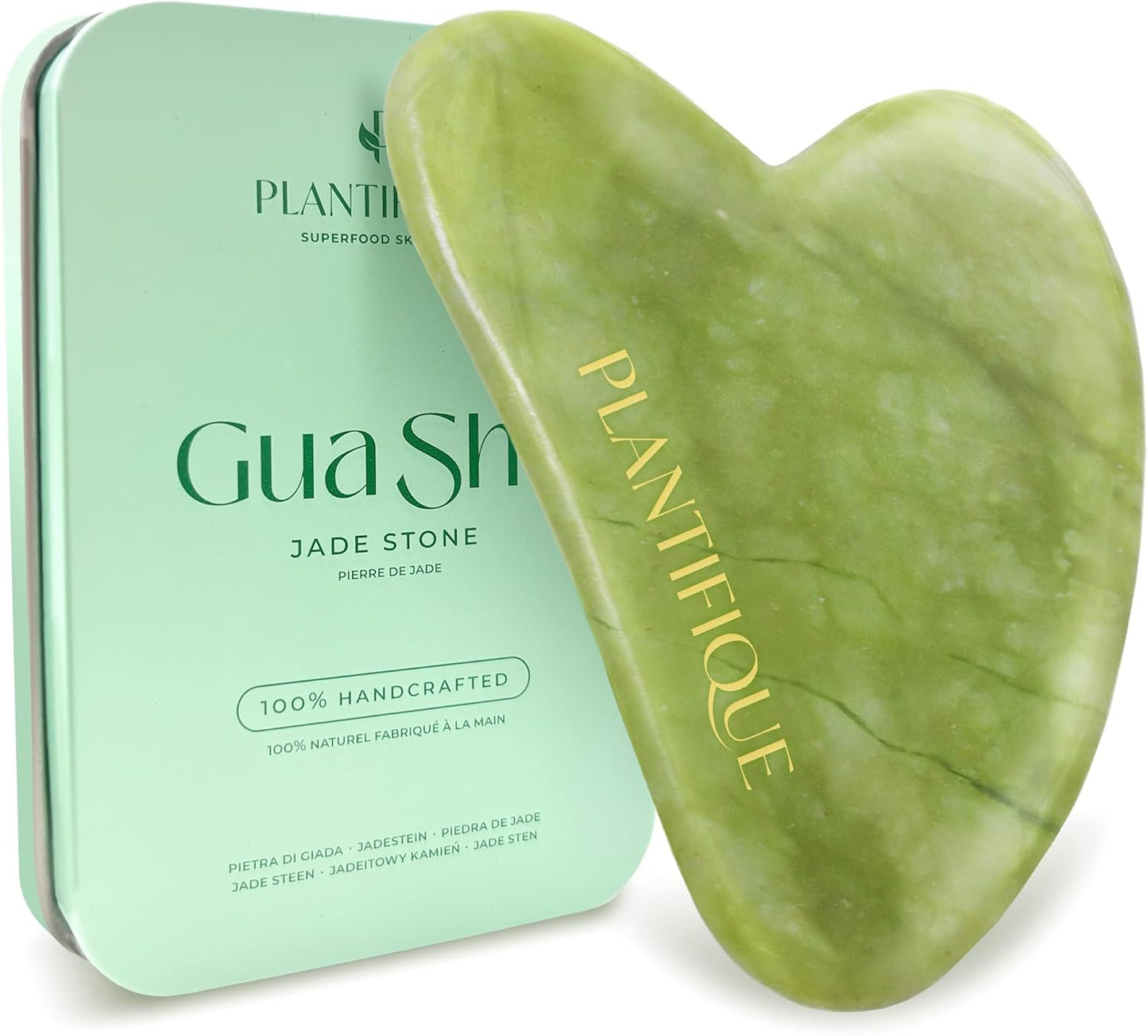 PLANTIFIQUE Stainless Steel Gua Sha and Ice Roller for Face & Body - Cooling Facial Tool Set to Reduce Puffiness, Improve Lymphatic Drainage & Soothe Skin