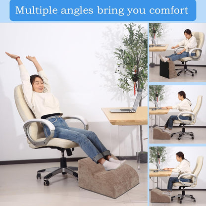 Foot Rest for Under Desk at Work.Multifunctional 3-Tier Foot Stool,with Washable Footrest.for Under Desk,Office Chair Gaming Chair & Sofa,Leg Elevation Pillow,Supports Posture -Dark Grey