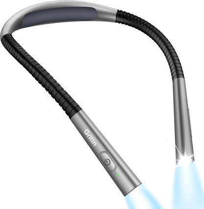 Gritin Book Light,Eye Caring 3 Colors & Stepless Dimming Neck Reading Light