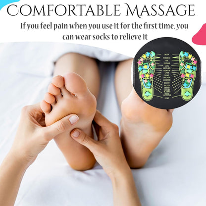 TrelaCo Foot Massage Mat Reflexology Walk Stone Road Foot Massage Acupoint Mat for Acupressure Relaxes for Long Sitting Elderly Students and Office Workers (13.78 x 13.78 Inches)
