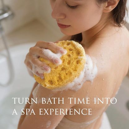 Spongentle Loofah Sponge for Shower and Bathing, Bath Sponge with Dual Texture, Shower Pouf for Gentle and Deep Exfoliation, Large Size Body Scrubber for Men & Women, PU Foam, 37% More Lather, 3 Pack