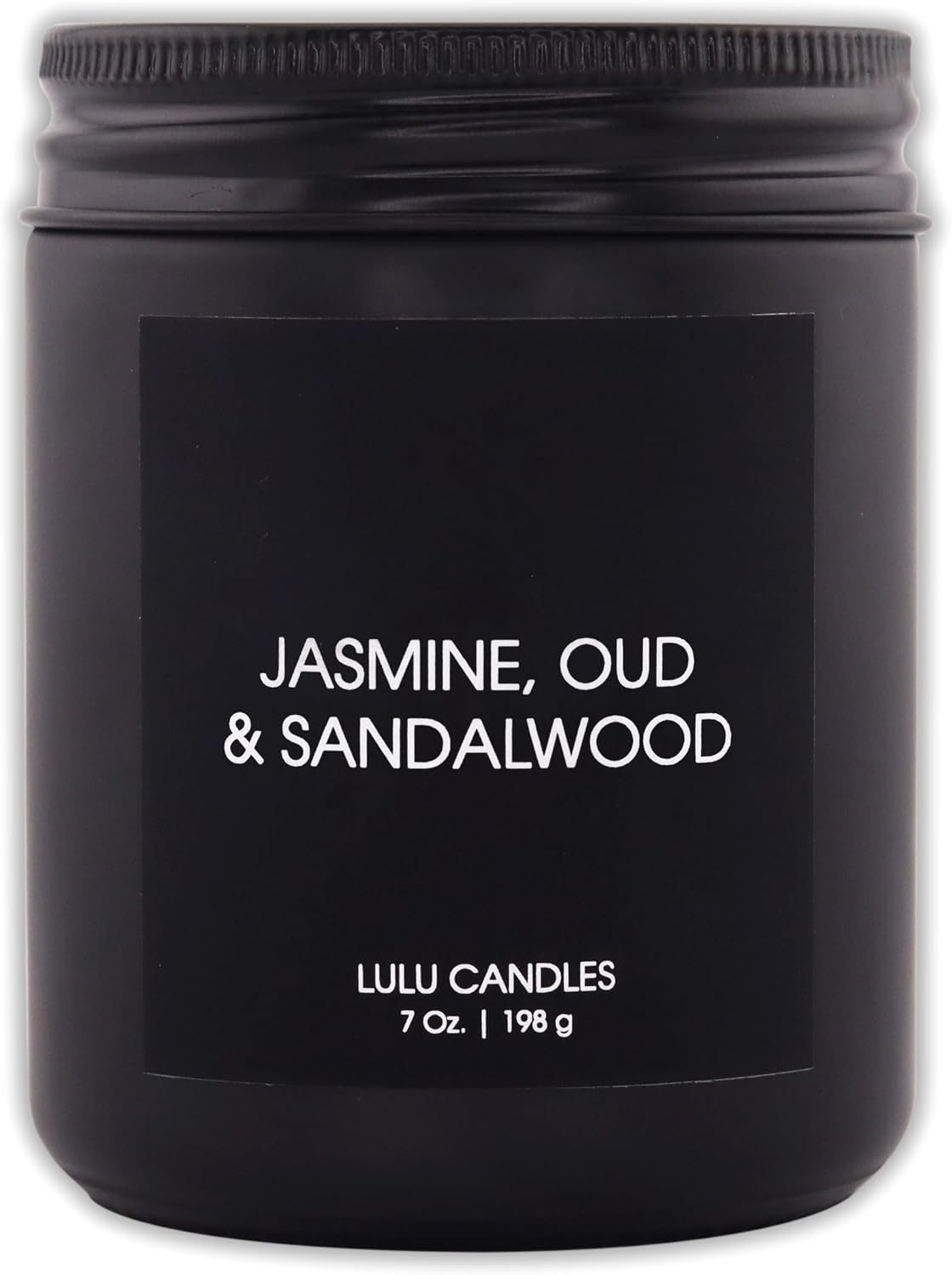 Lulu Candles | Jasmine, Oud & Sandalwood | Luxury Scented Soy Jar Candle | Hand Poured in The USA | Highly Scented & Long Lasting (9 Oz.)
