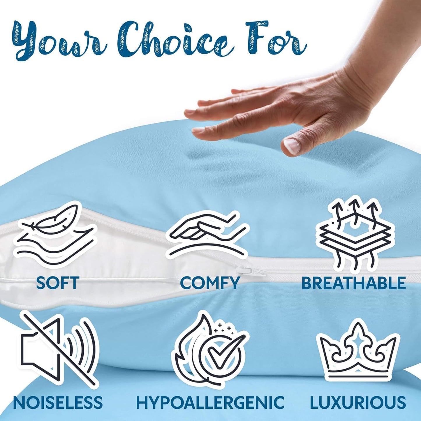 Guardmax Jersey Knitted Pillow Protector with Zipper Standard Size - 4 Pack -100% Waterproof, Bed Bug Proof, Dust Mite Proof, & Hypoallergenic Pillow Covers - Premium Zippered Pillow Cases. (20 X 26)