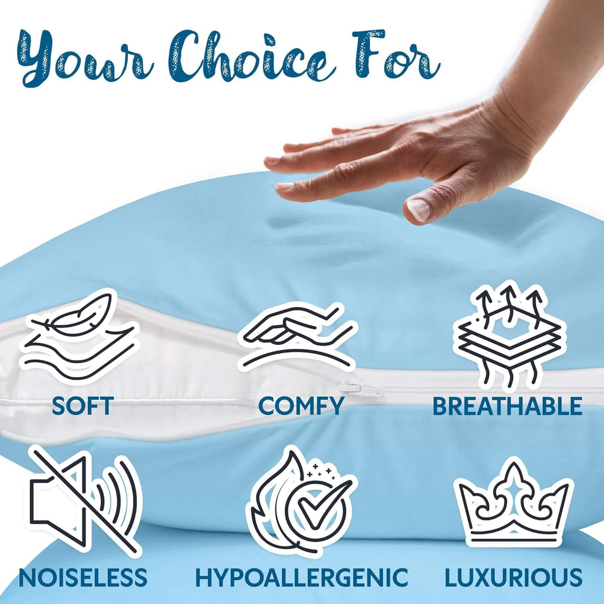 Guardmax Jersey Knitted Pillow Protector with Zipper Standard Size - 4 Pack -100% Waterproof, Bed Bug Proof, Dust Mite Proof, & Hypoallergenic Pillow Covers - Premium Zippered Pillow Cases. (20 X 26)