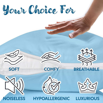 Guardmax Jersey Knitted Pillow Protector with Zipper Standard Size - 4 Pack -100% Waterproof, Bed Bug Proof, Dust Mite Proof, & Hypoallergenic Pillow Covers - Premium Zippered Pillow Cases. (20 X 26)