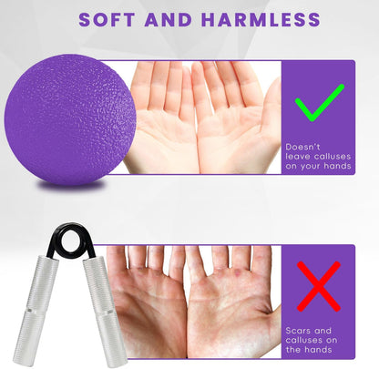 3 Pack Stress Balls for Adults, Hand Strengthening Devices Exercise Balls Physical Therapy Ball, Squeeze Balls for Hand Therapy, Hand Exerciser for Hand Finger Forearm Wrist Training and Relax