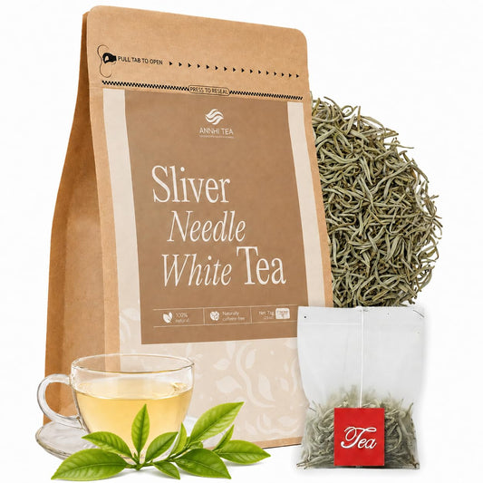 ANNHI TEA Organic Silver Needle White Tea - 24 Tea Bags, Loose Bud Light, Naturally Sweet & Floral, Delicate Herbal Tea Pack, Snow Shan Leaf, Soothing Vietnamese Shan Tea