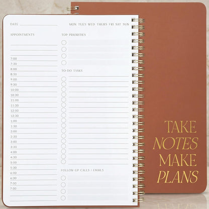 Beautiful Daily Planner And Notebook With Hourly Schedule - Aesthetic Spiral To do List Notepad to Easily Organize Your Work Tasks And Appointments - The Perfect Office Supplies For Women