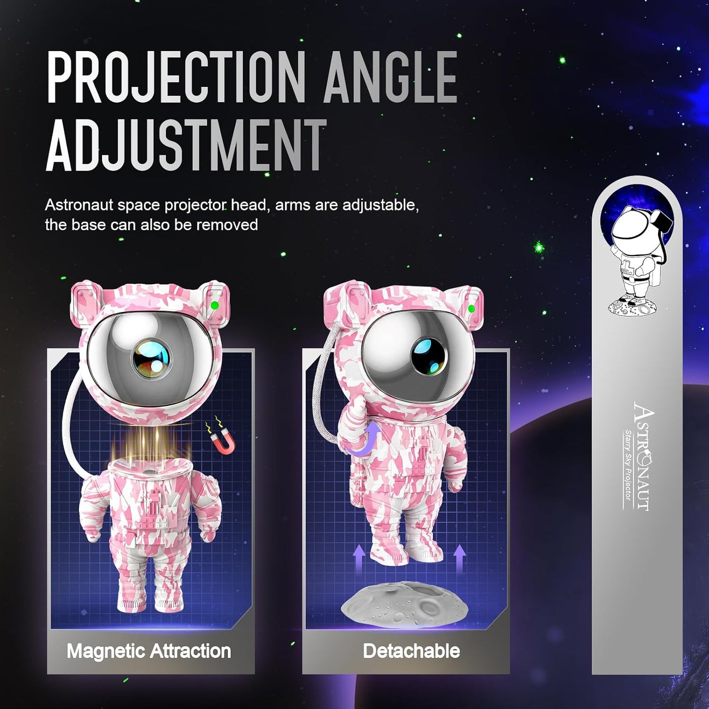 Star Projector Galaxy Night Light - Astronaut Space Projector, Starry Nebula Ceiling LED Lamp with Timer and Remote, Kids Room Decor Aesthetic, for Christmas & Birthdays