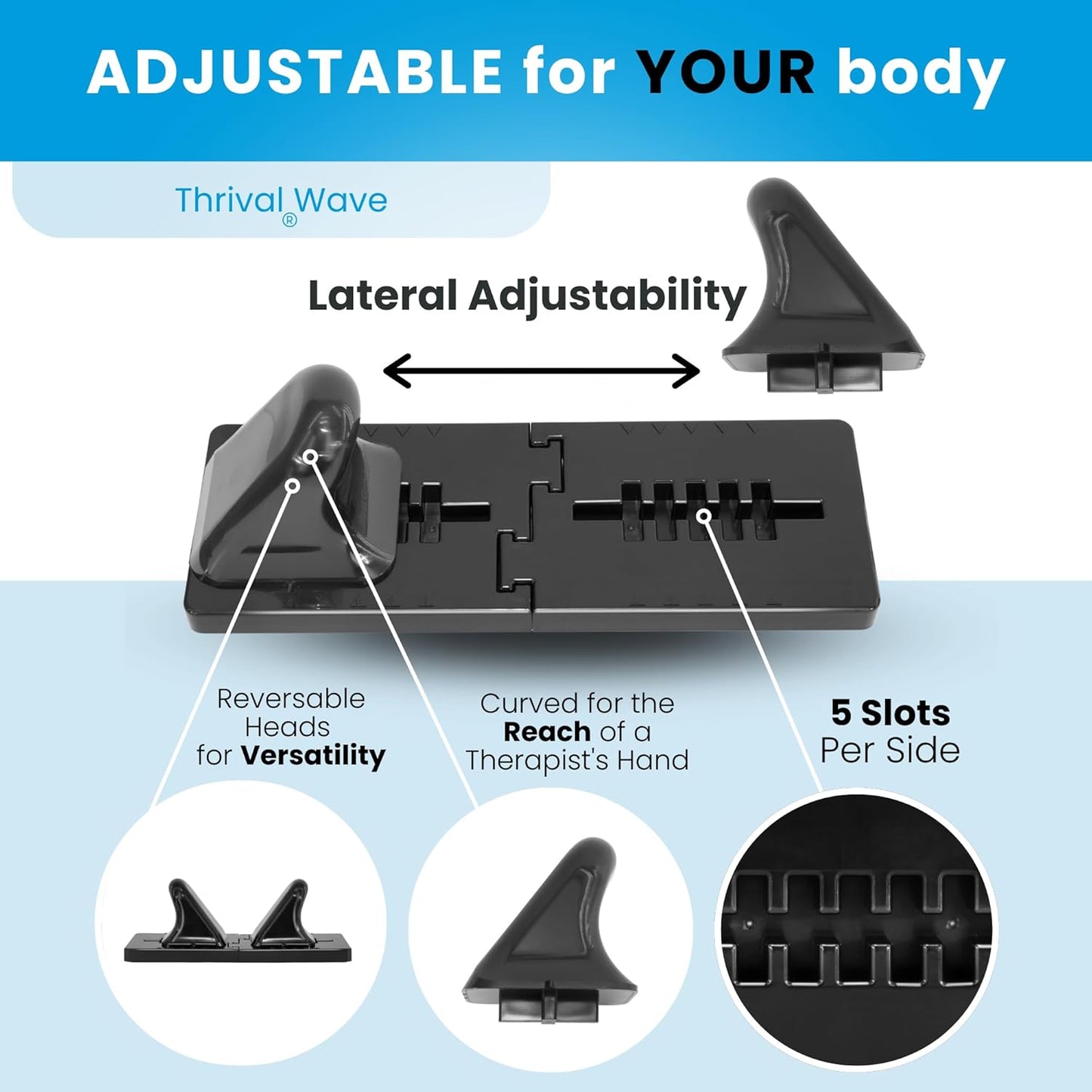 Thrival Arch Back Stretcher - Psoas Muscle Release Tool App for Hip Flexor, Back, Glute, Iliacus, and Neck - Spine Decompressor, Trigger Point, and Myofascial Release – Carbon Black