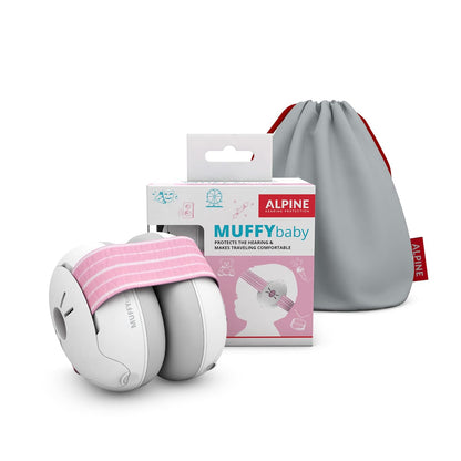 Alpine Muffy Baby Ear Protection for Babies and Toddlers up to 36 Months - CE & ANSI Certified - Noise Reduction Earmuffs - Comfortable Baby Headphones Against Hearing Damage & Improves Sleep - Blush