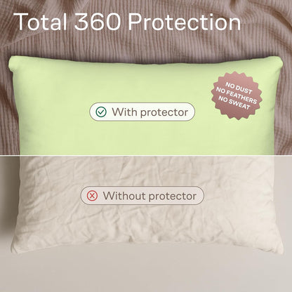 Ultra Soft Pillow Protectors with Zipper - Queen Size - Set of 4 - White