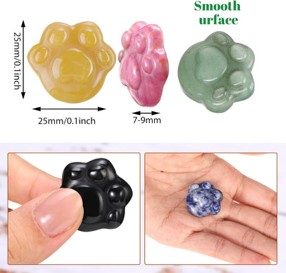BBTO 12-Piece Worry Stones - Black Obsidian Crystal Thumb Stones for Stress Relief Meditation