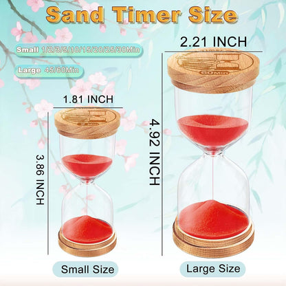 CNCJ Wooden Hourglass Sand Timer, 3 Minute Blue Sand Watch Reloj De Arena for Desk Decor Kitchen Classroom Office Study Home Decoration