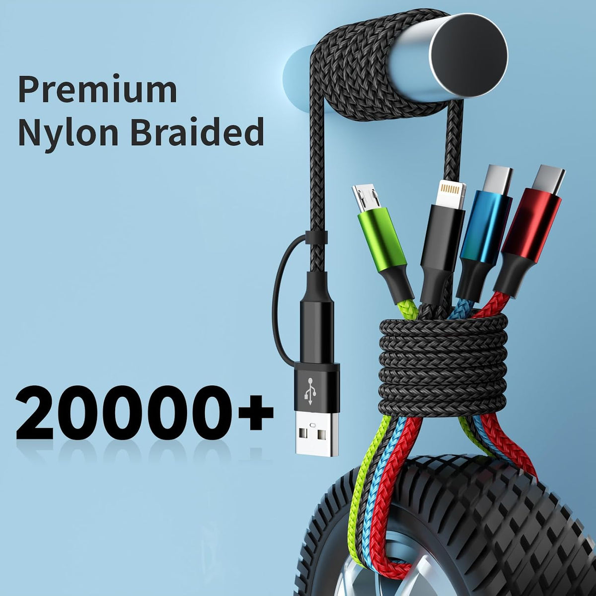 4 in 1 Multi Charging Cable, 5FT Charging Cords for Multiple Devices